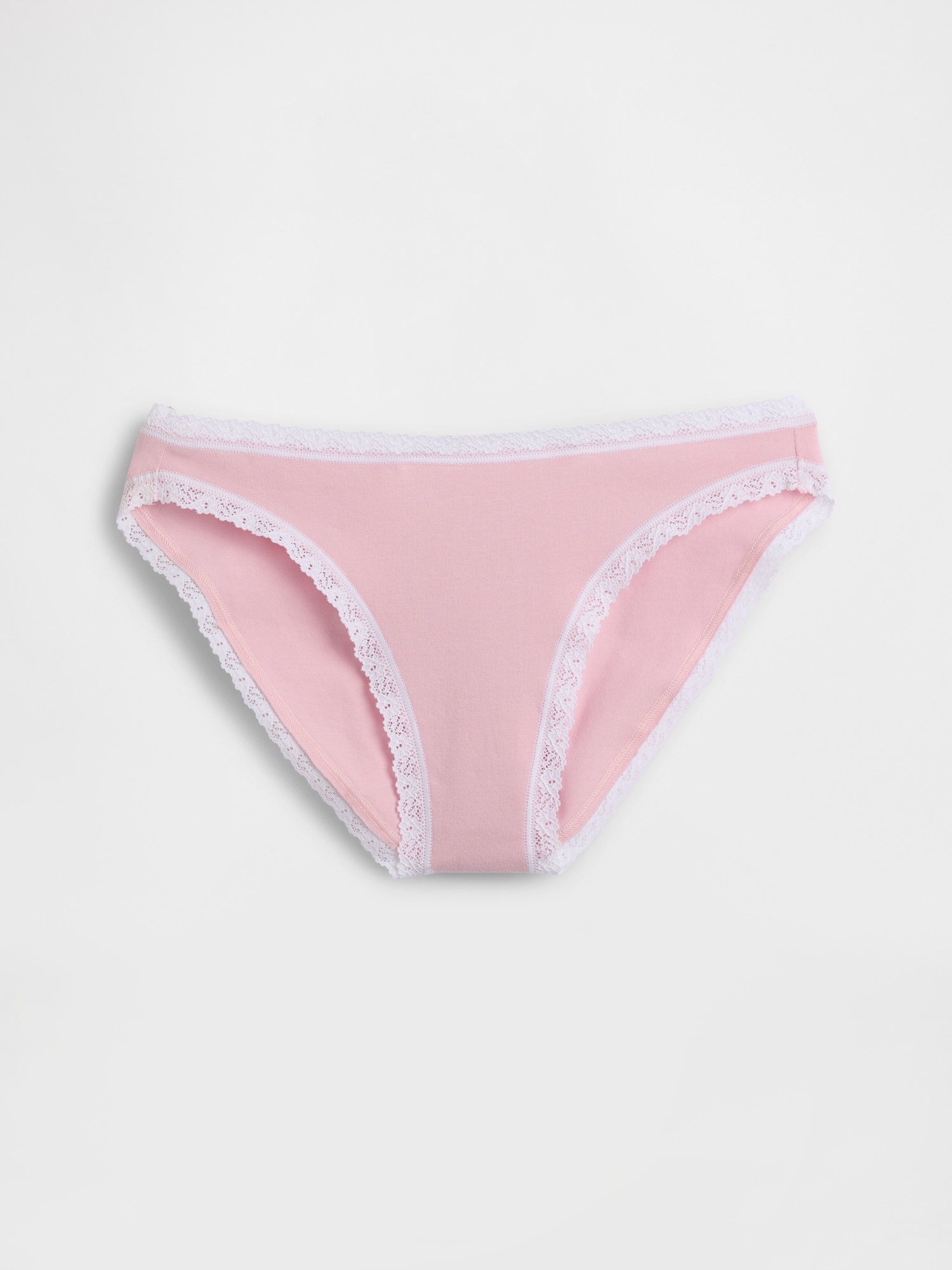 Organic Stretch Cotton Lace-Trim Bikini