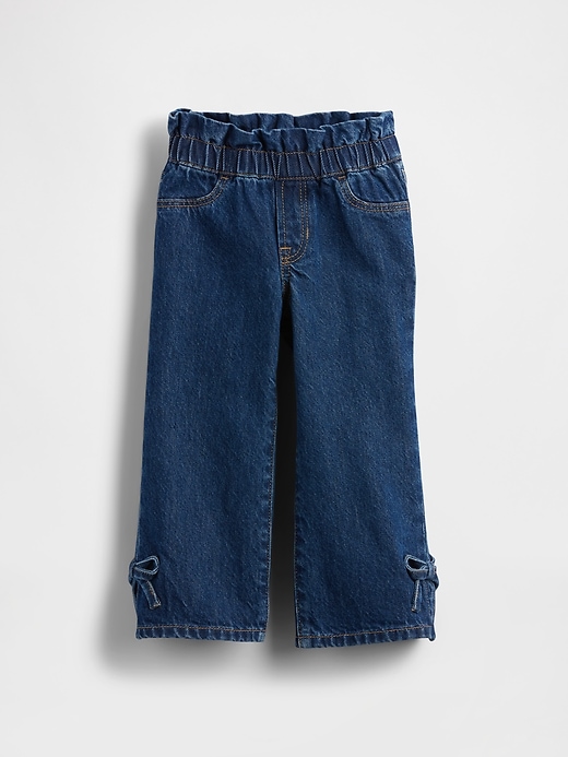 Image number 1 showing, Baby & Toddler Bow Split-Hem Stride Jeans