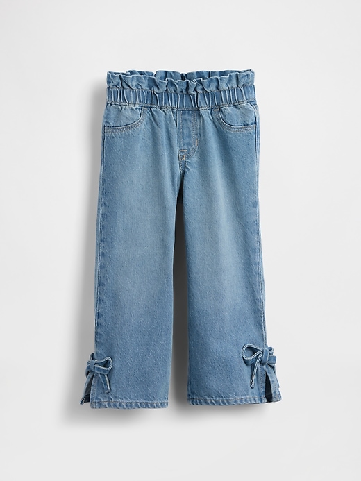 Image number 1 showing, Baby & Toddler Bow Split-Hem Stride Jeans