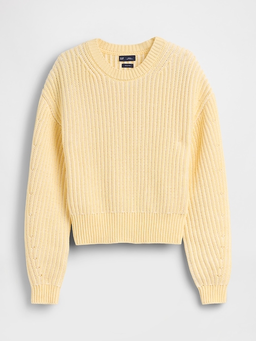 Image number 5 showing, 100% Cotton Barrel-Sleeve Crop Sweater