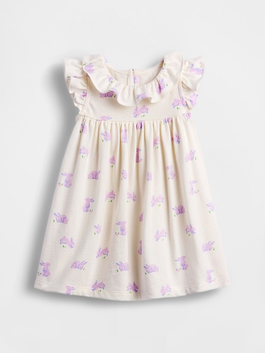 Image number 1 showing, Baby Organic Cotton Ruffle Collar Dress