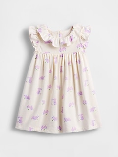 Baby Organic Cotton Ruffle Collar Dress