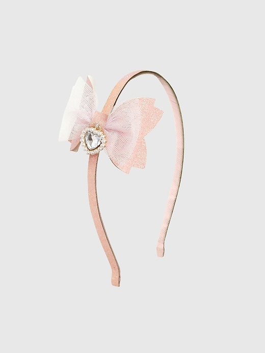Image number 1 showing, Sweet Wink Heart Charm Glitter Bow Headband