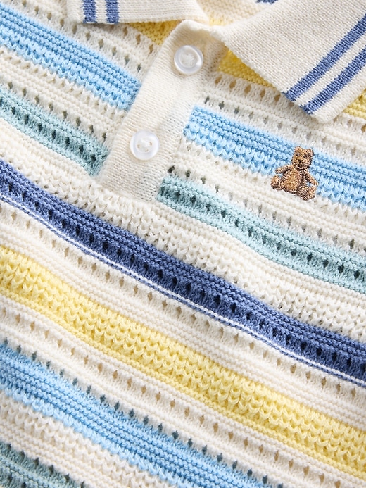 Image number 3 showing, Baby Polo Sweater Shorty One-Piece