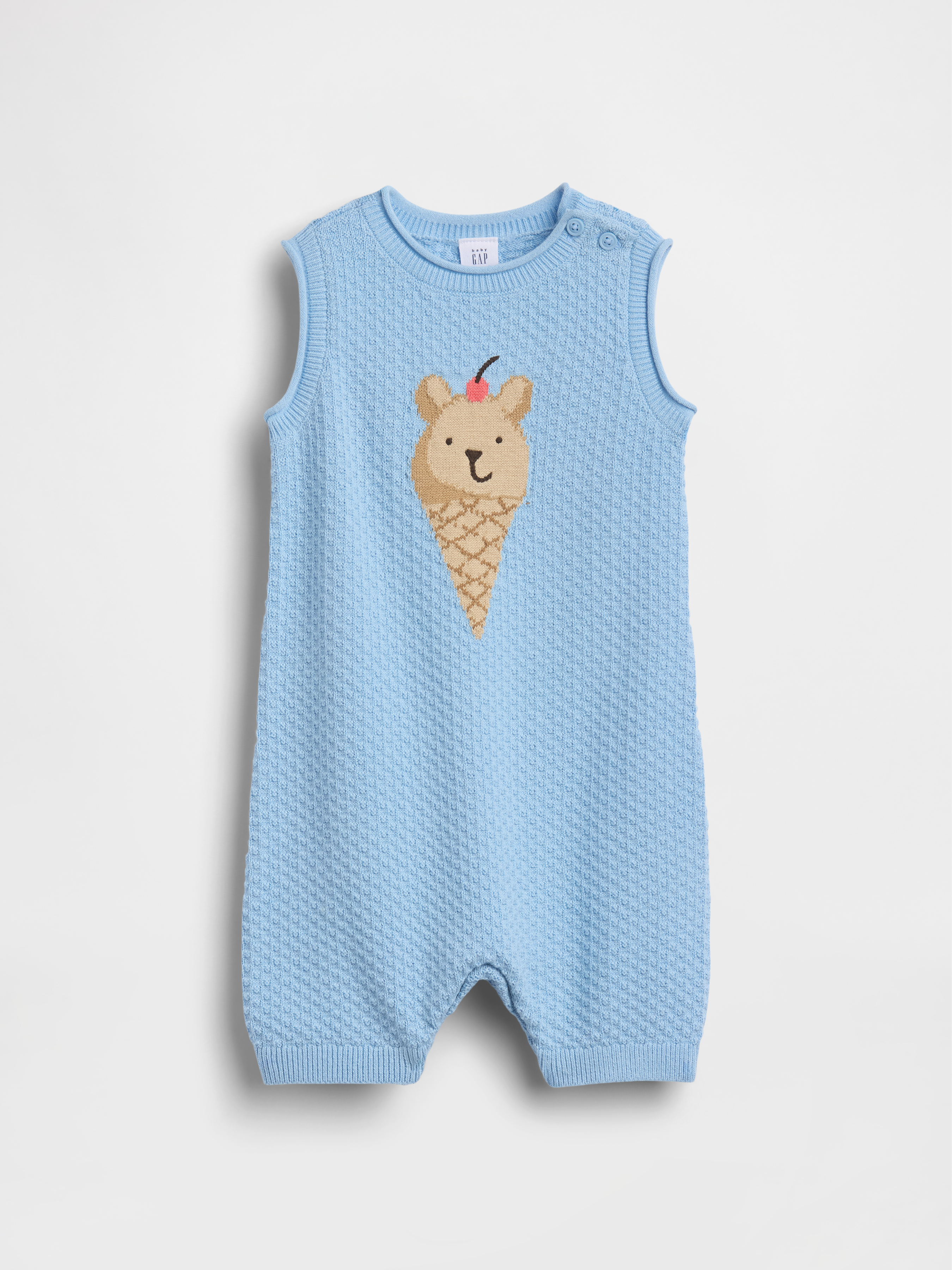 Baby Strawberry Sweater Shorty One-Piece