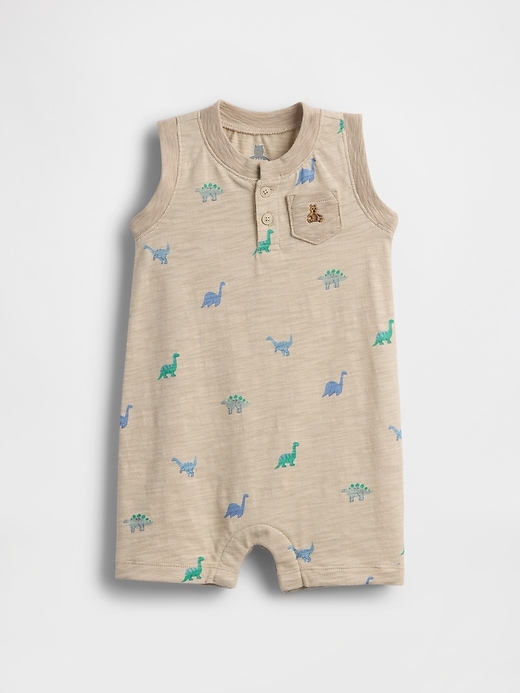 Image number 1 showing, Baby Organic Cotton Henley Shorty One-Piece
