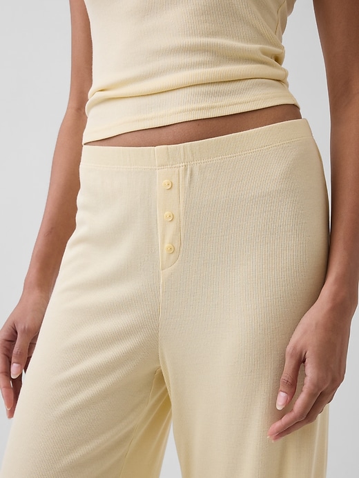 Image number 5 showing, Mini Rib Wide-Leg PJ Pants