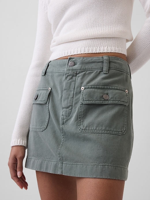 Image number 4 showing, Mid Rise Cargo Mini Skort