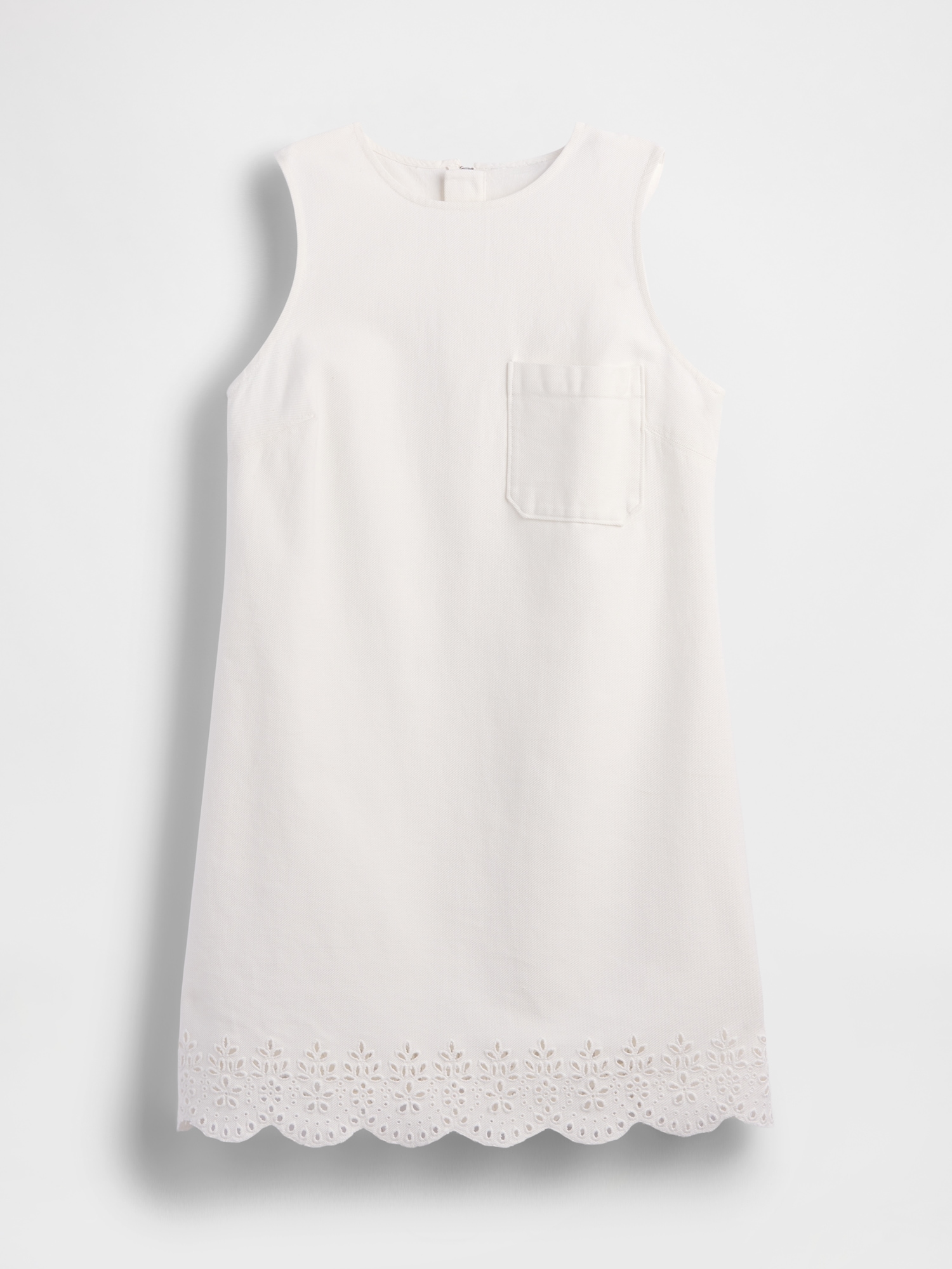 Eyelet Hem Mini Shift Dress