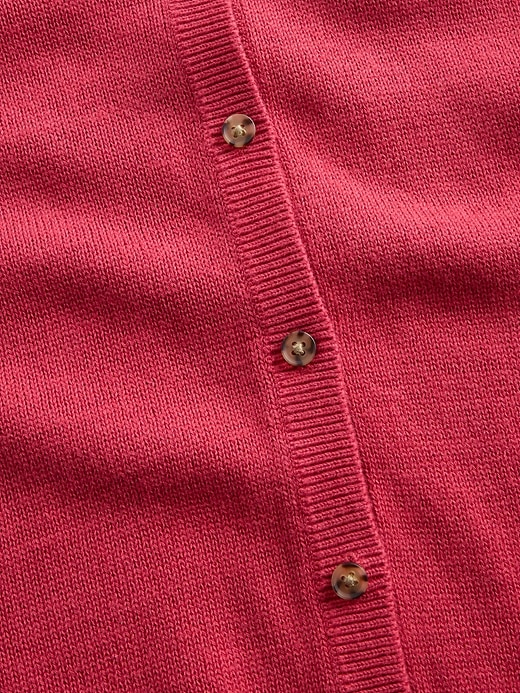 Image number 4 showing, 100% Cotton Relaxed Crop Cardigan Sweater