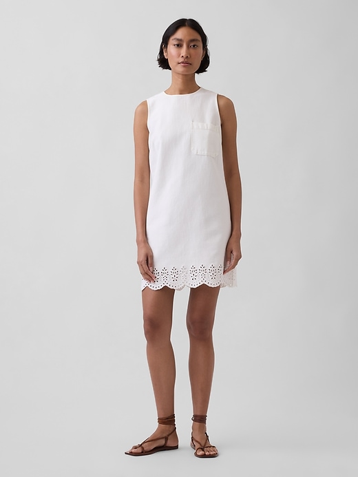 Image number 1 showing, Eyelet Hem Mini Shift Dress