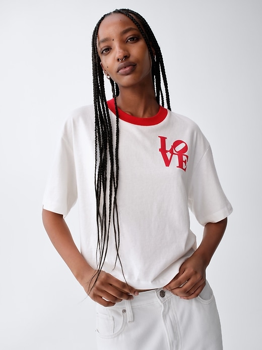 Image number 7 showing, Robert Indiana LOVE Crop T-Shirt