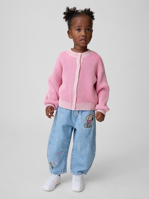 Image number 1 showing, Baby & Toddler Snoopy Pull-On Horseshoe Jeans
