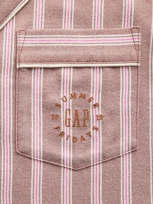Image number 6 showing, Gap × Summer Fridays Relaxed Flannel Stripe PJ Shirt