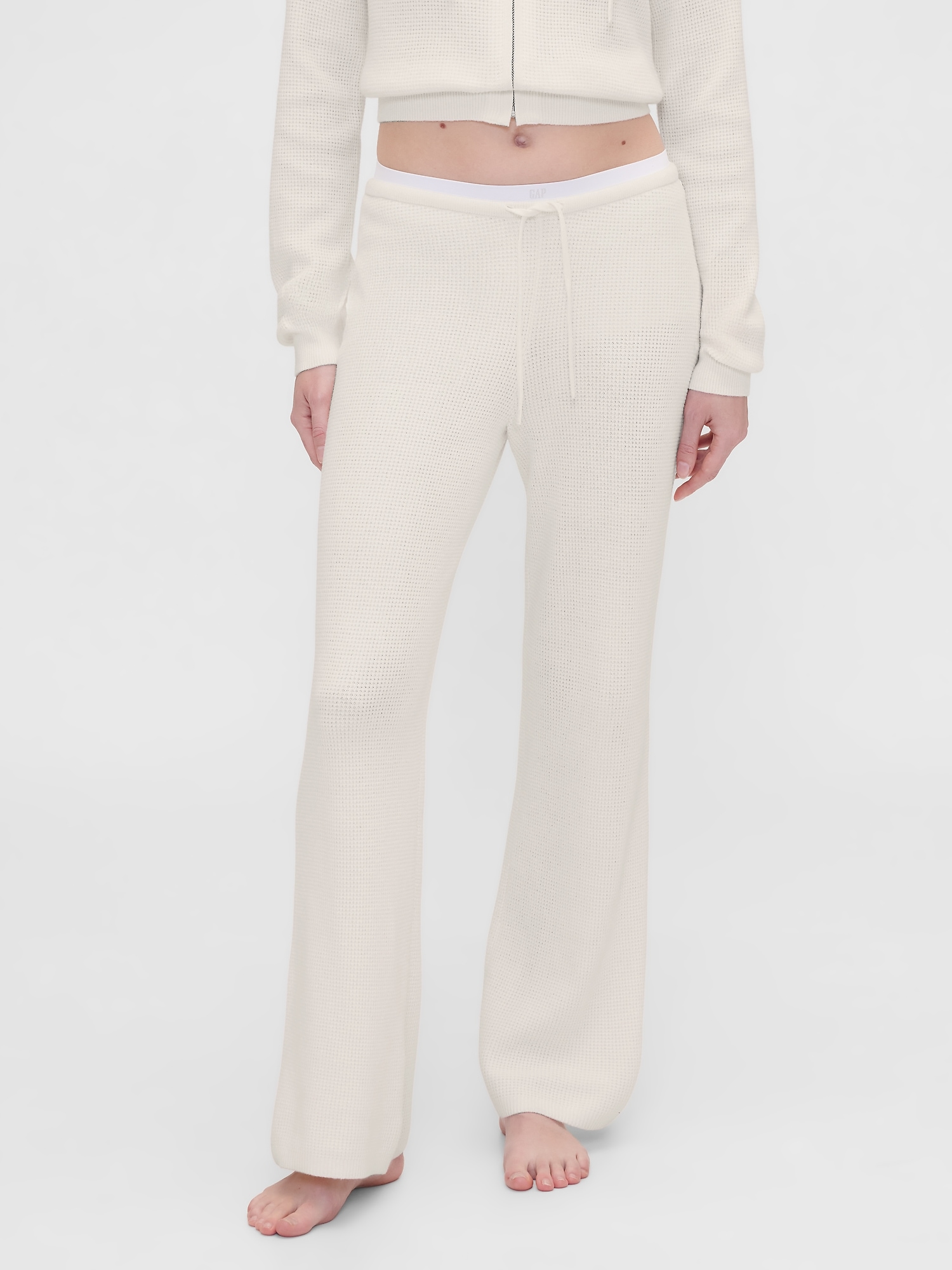 Женские ботинки Gap × Summer Fridays CashSoft Waffle Boot Pants, цвет: Слоновая кость бежевый — фото 2