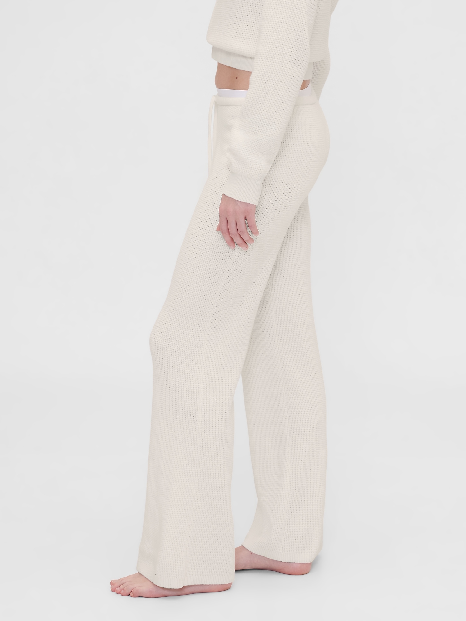 Женские ботинки Gap × Summer Fridays CashSoft Waffle Boot Pants, цвет: Слоновая кость бежевый — фото 3