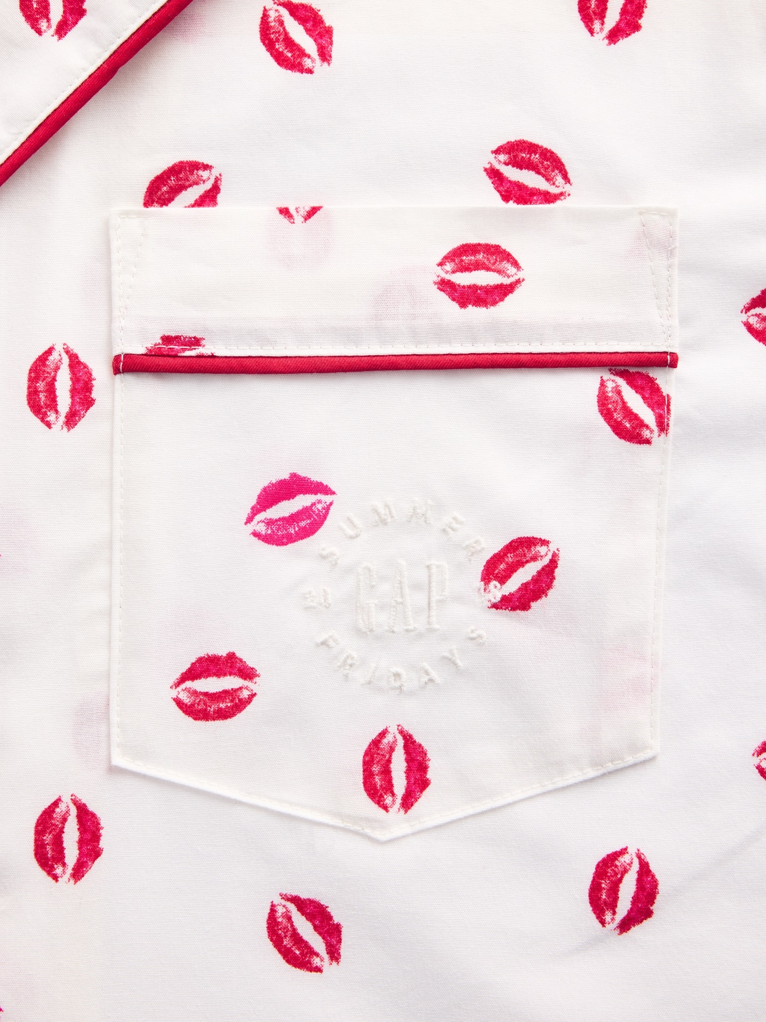 Женская рубашка Gap × Summer Fridays Relaxed Poplin Kiss PJ, цвет: Слоновая кость бежевый — фото 6