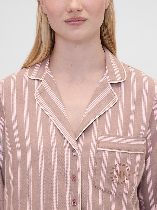 Image number 2 showing, Gap × Summer Fridays Relaxed Flannel Stripe PJ Shirt