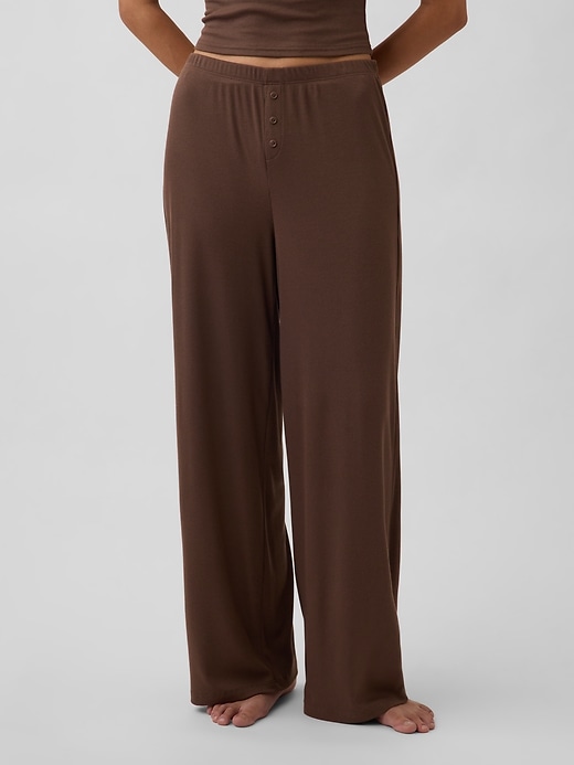 Image number 2 showing, Mini Rib Wide-Leg PJ Pants