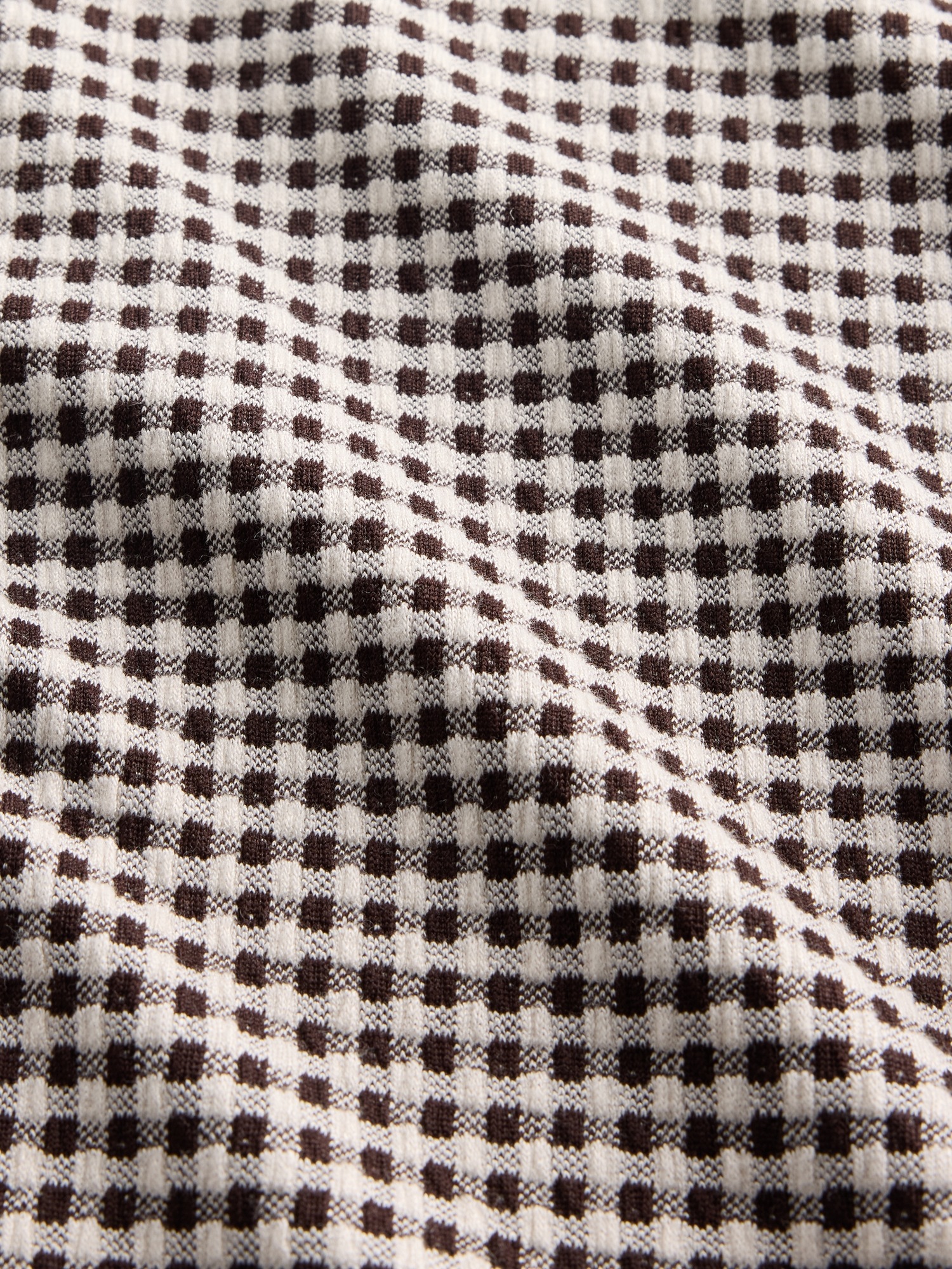 Женский топ Gap Gingham Pointelle Shell Tank Top, цвет: Коричневый в мелкую клетку — фото 3