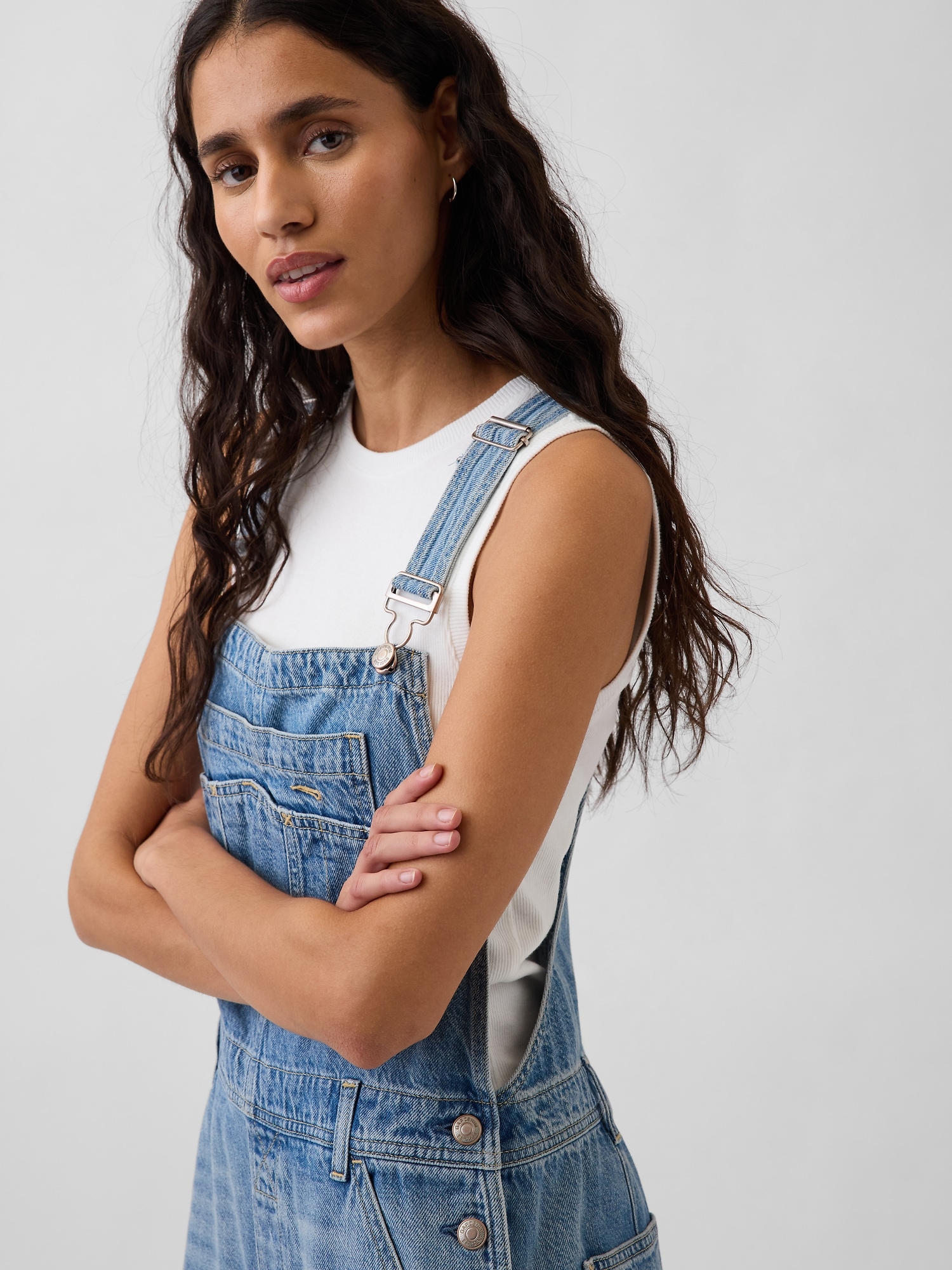 UltraSoft Denim Relaxed Overalls