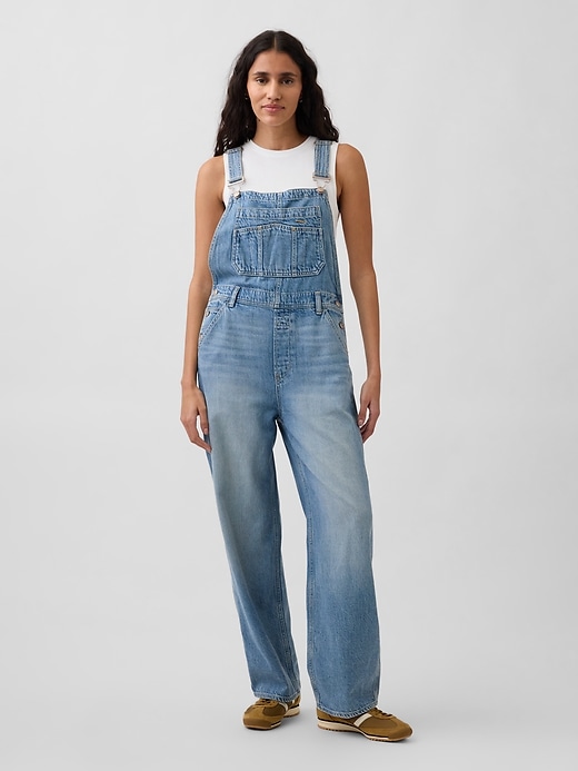 Image number 1 showing, UltraSoft Denim Relaxed Overalls