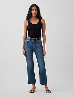 High Rise ’90s Slim Straight Crop Jeans