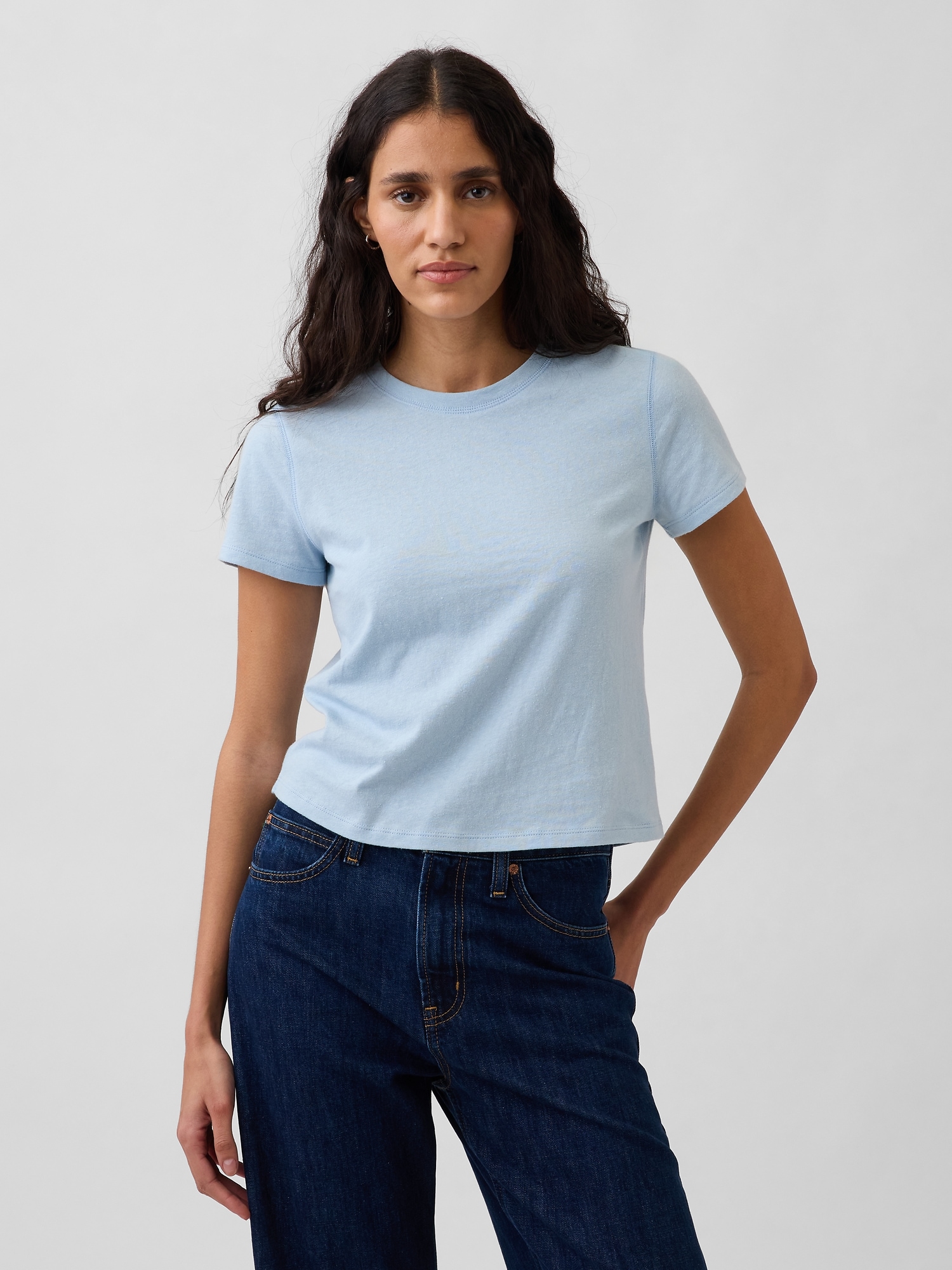 Cotton Jersey Shrunken T-Shirt