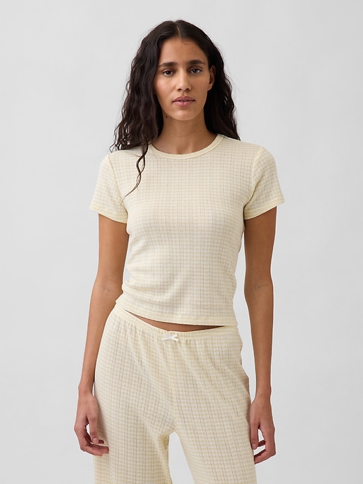 Image number 1 showing, Pointelle PJ T-Shirt