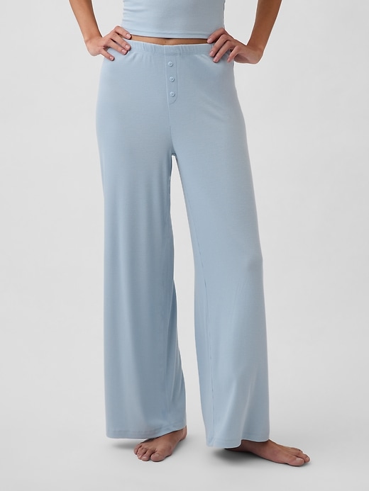 Image number 2 showing, Mini Rib Wide-Leg PJ Pants