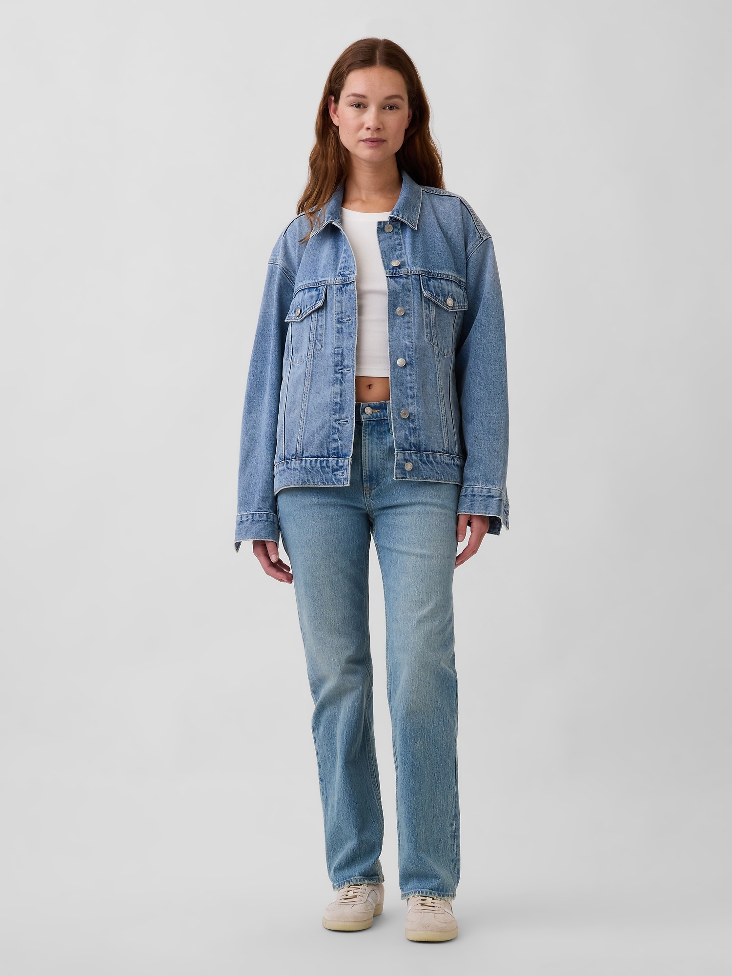 Mid Rise Relaxed Straight Jeans