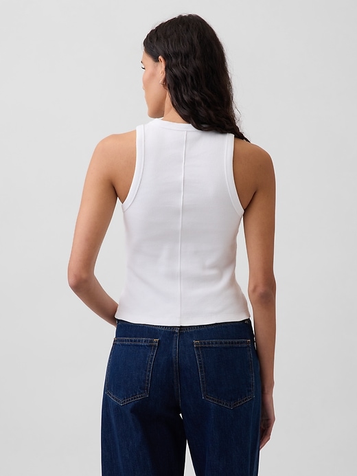 Image number 3 showing, Heavyweight Rib Halter Tank Top