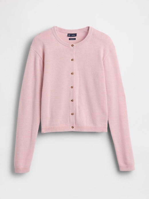 Image number 5 showing, 100% Cotton Relaxed Crop Cardigan Sweater