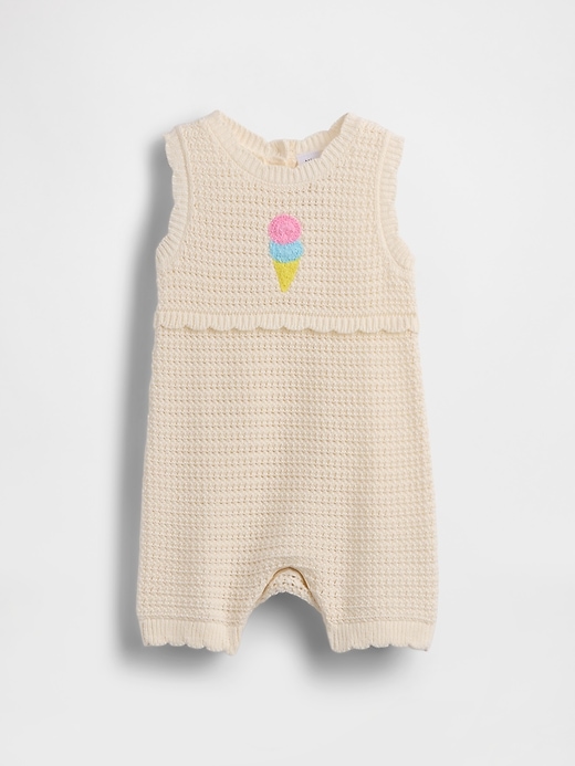 Image number 1 showing, Baby Ice Cream Crochet Shorty One-Piece