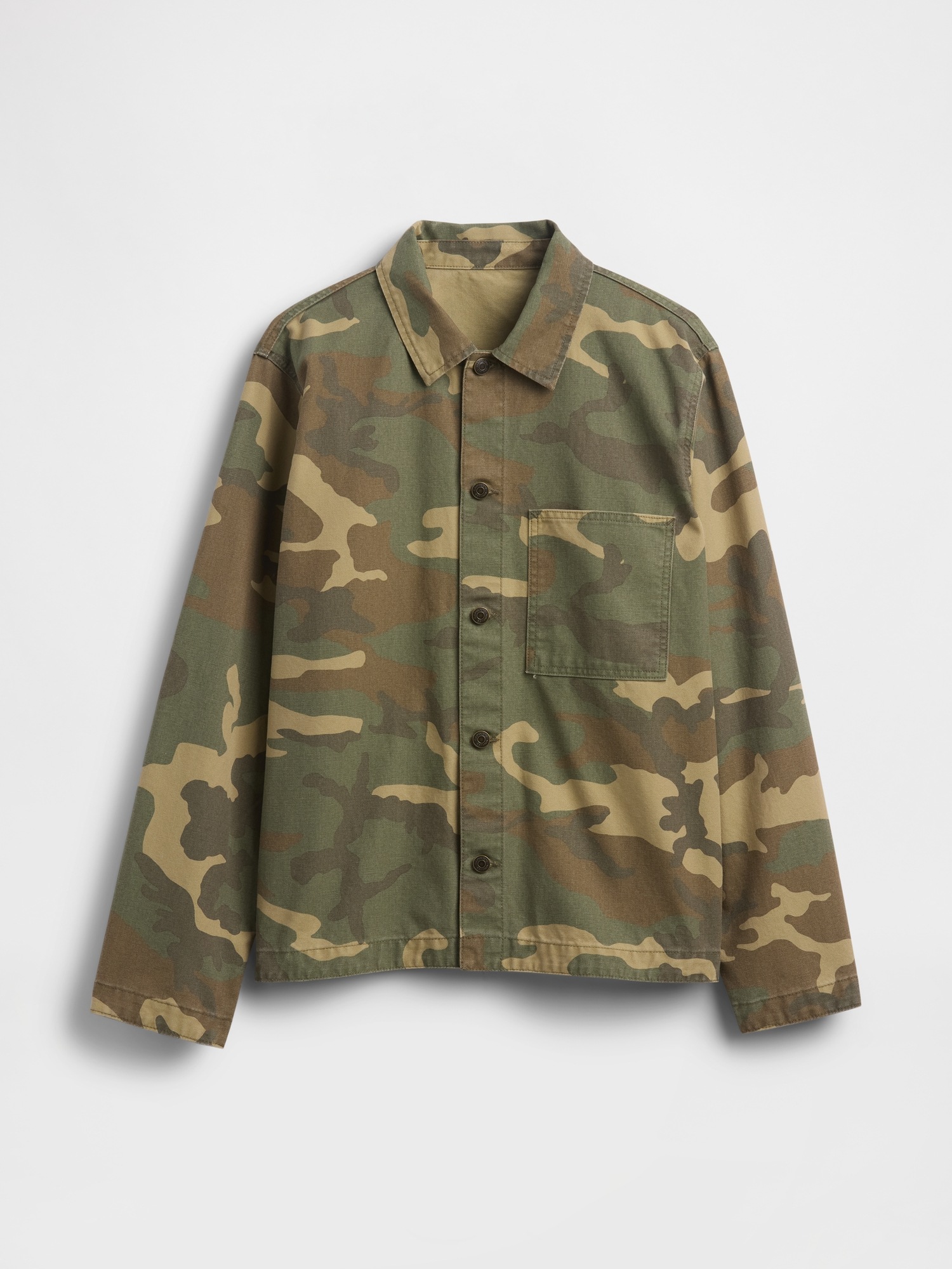 Мужские рубашки Gap Canvas Denim Camo Utility Shirt — фото 5