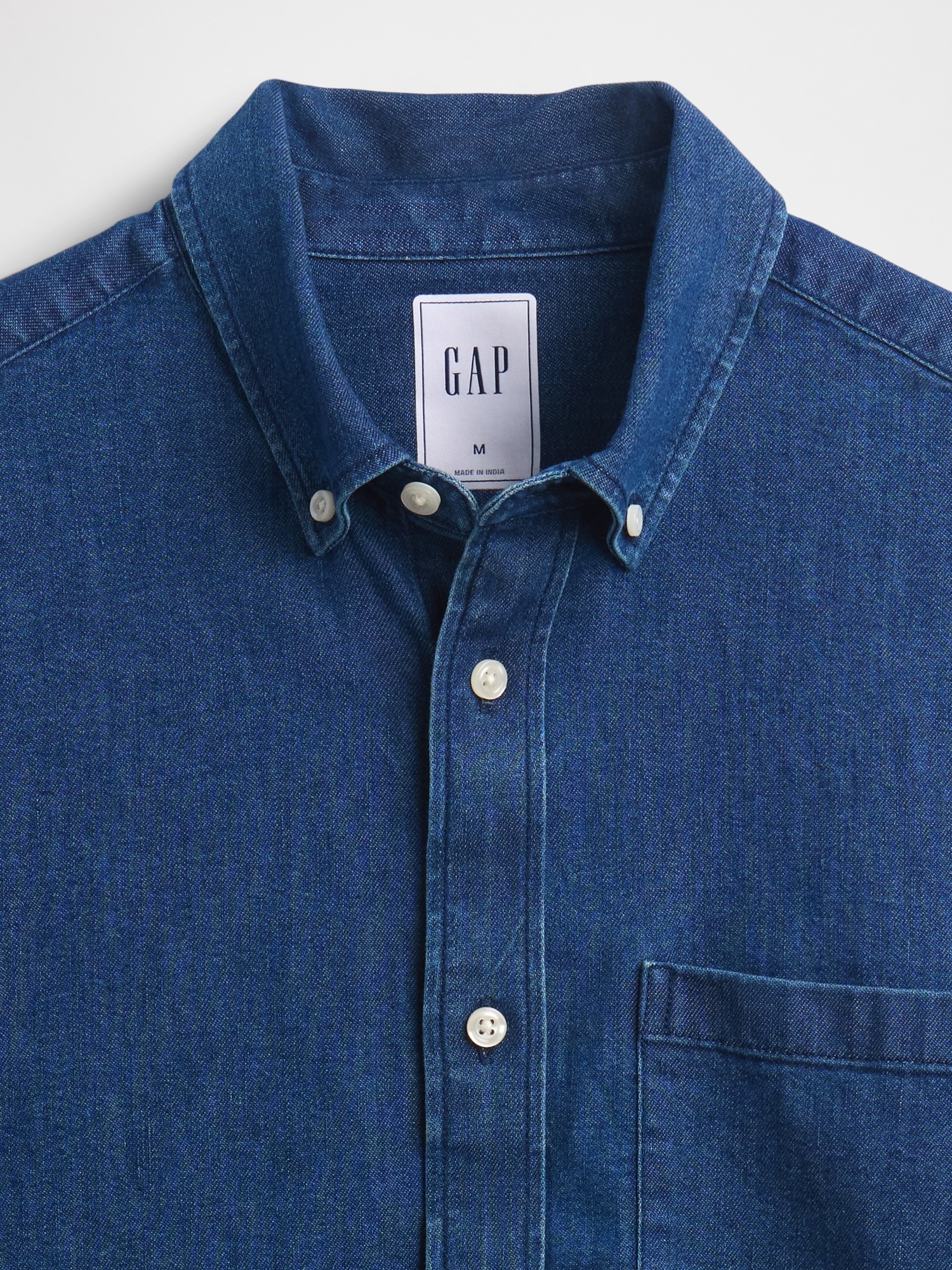 Мужские рубашки Gap Denim Pocket Shirt — фото 4