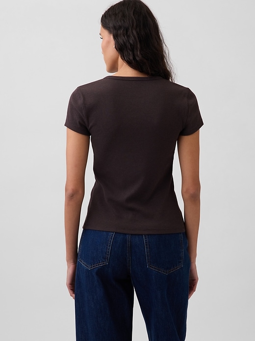 Image number 3 showing, Modern Rib Button-Front Crew T-Shirt