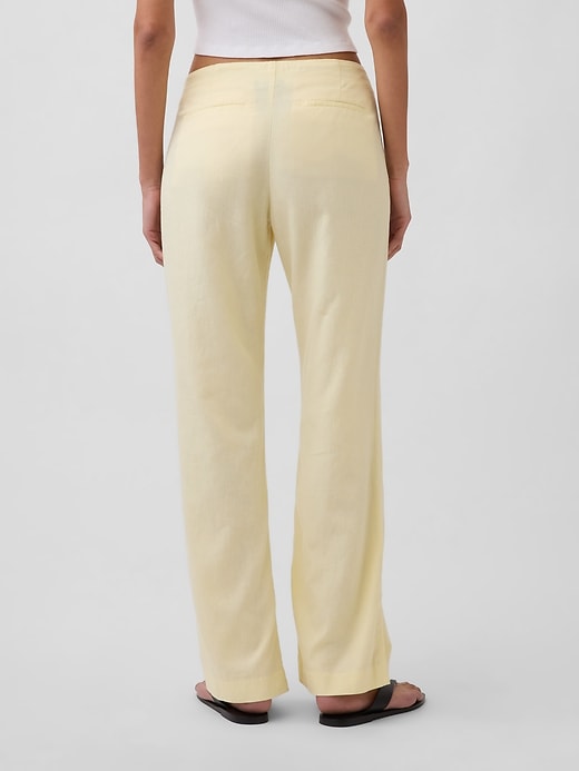 Image number 4 showing, Low Rise Linen-Blend Flare Pants