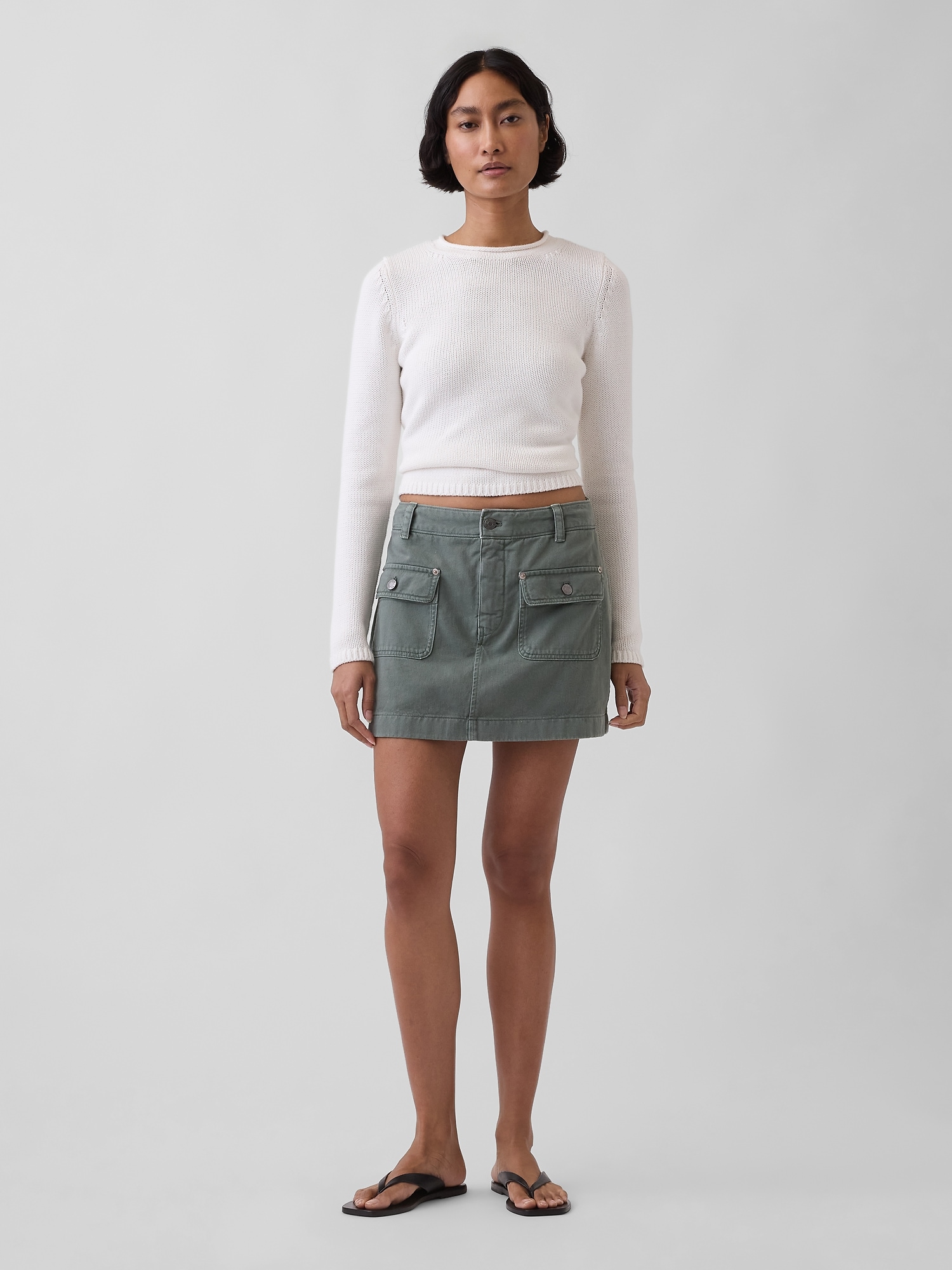 Женские юбки Gap Mid Rise Cargo Mini Skort