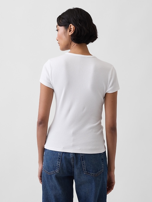 Image number 3 showing, Modern Rib Button-Front Crew T-Shirt