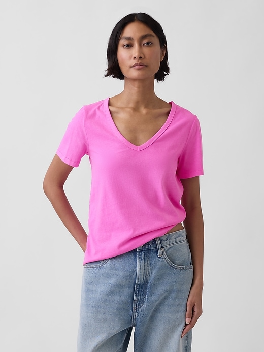Image number 1 showing, Organic Cotton VintageSoft V-Neck T-Shirt