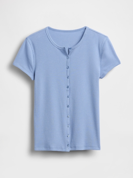 Image number 5 showing, Modern Rib Button-Front Crew T-Shirt