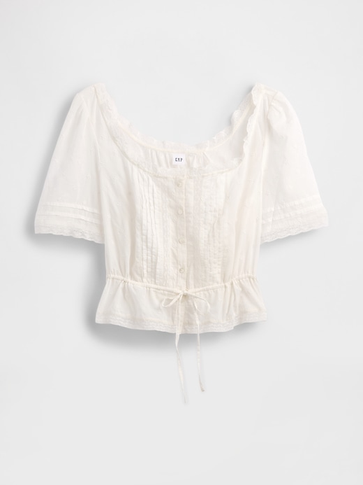 Image number 5 showing, Lace-Trim Peplum Top