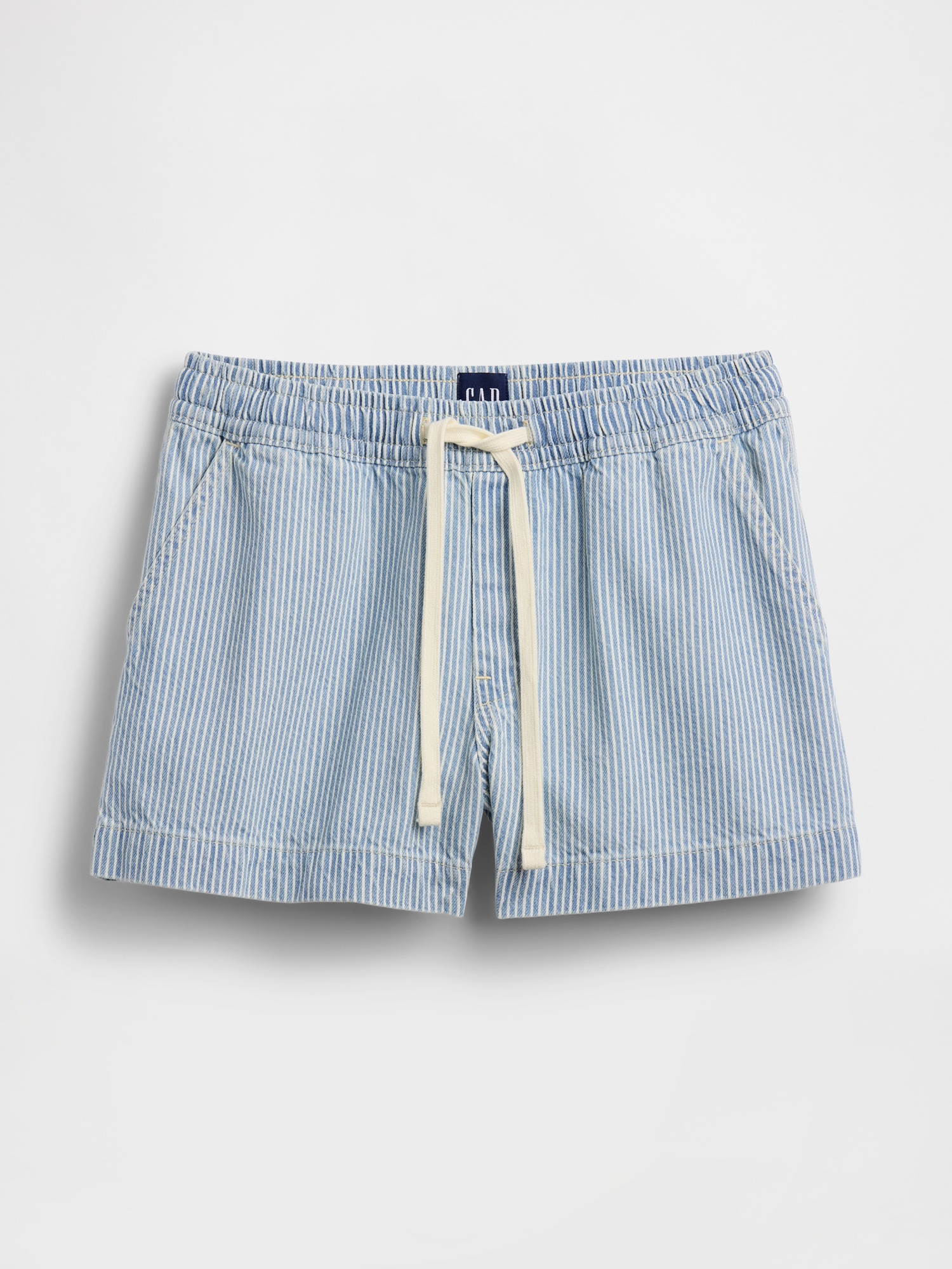 Женские шорты Gap 4" Denim Easy, цвет: Синий полосатый — фото 5