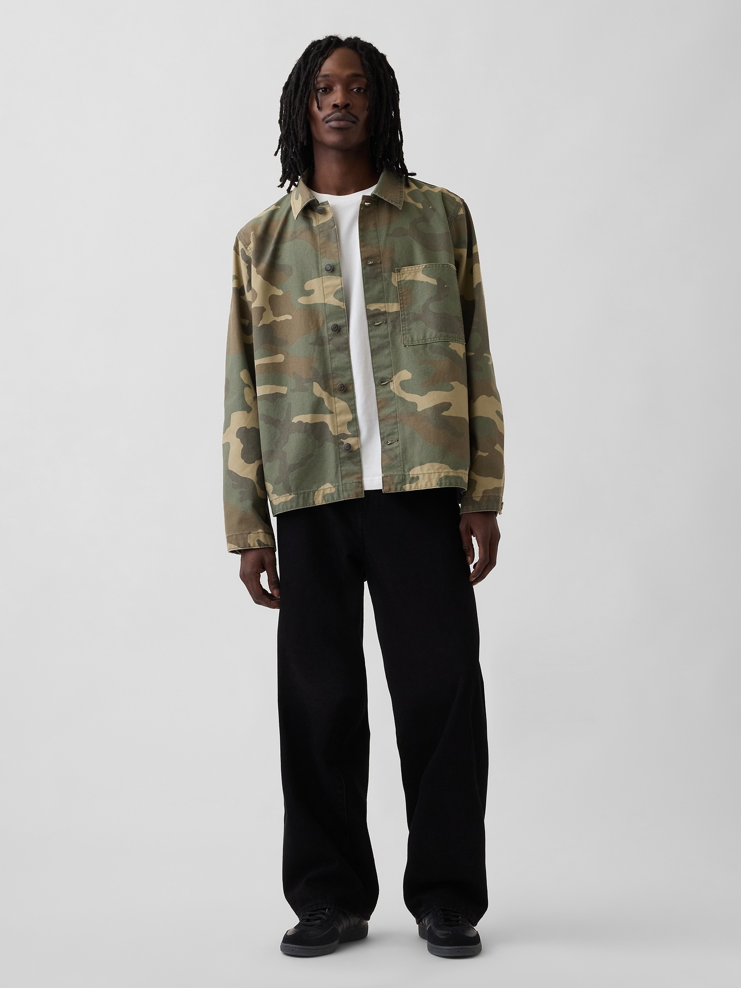 Мужские рубашки Gap Canvas Denim Camo Utility Shirt — фото 2