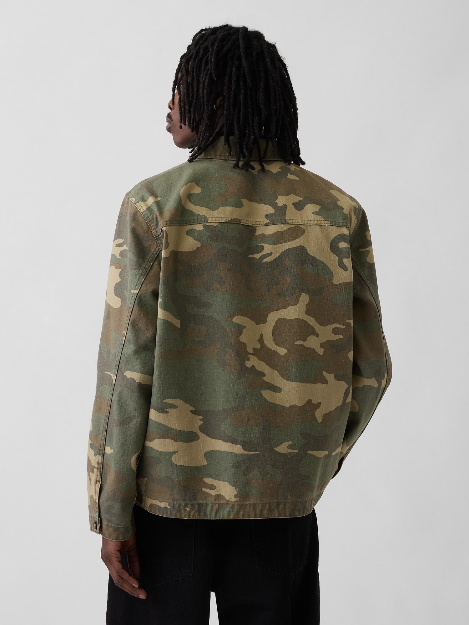 Мужские рубашки Gap Canvas Denim Camo Utility Shirt — фото 3