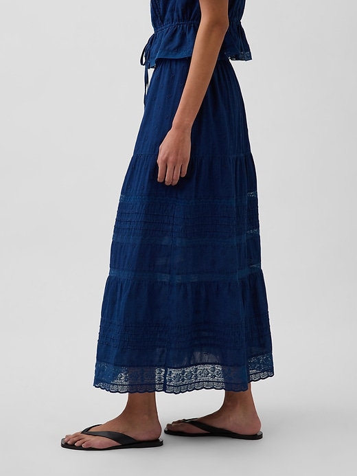 Image number 3 showing, Lace-Trim Maxi Skirt