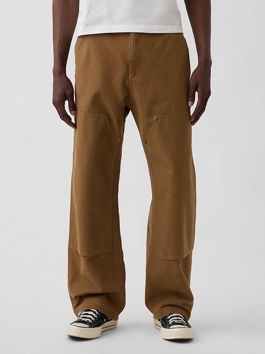 Image number 2 showing, '90s Loose Canvas Double-Knee Carpenter Pants