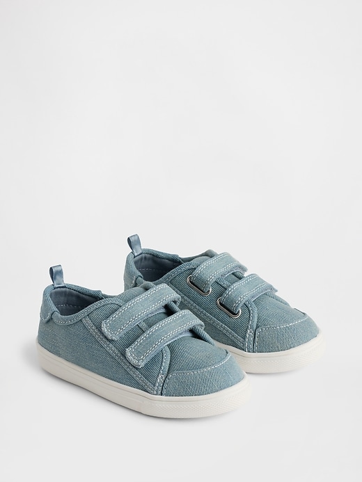 Image number 2 showing, Toddler Canvas Denim Sneakers
