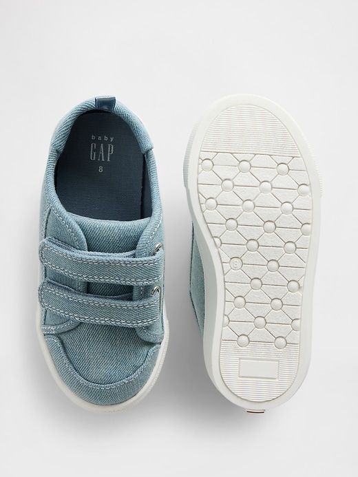 Image number 3 showing, Toddler Canvas Denim Sneakers